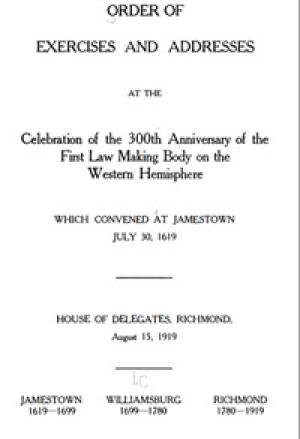Order of Exercises and Addresses at the Celebration of the 300th Anniversary of the First Law Making Body on the Western Hemisphere 10097339